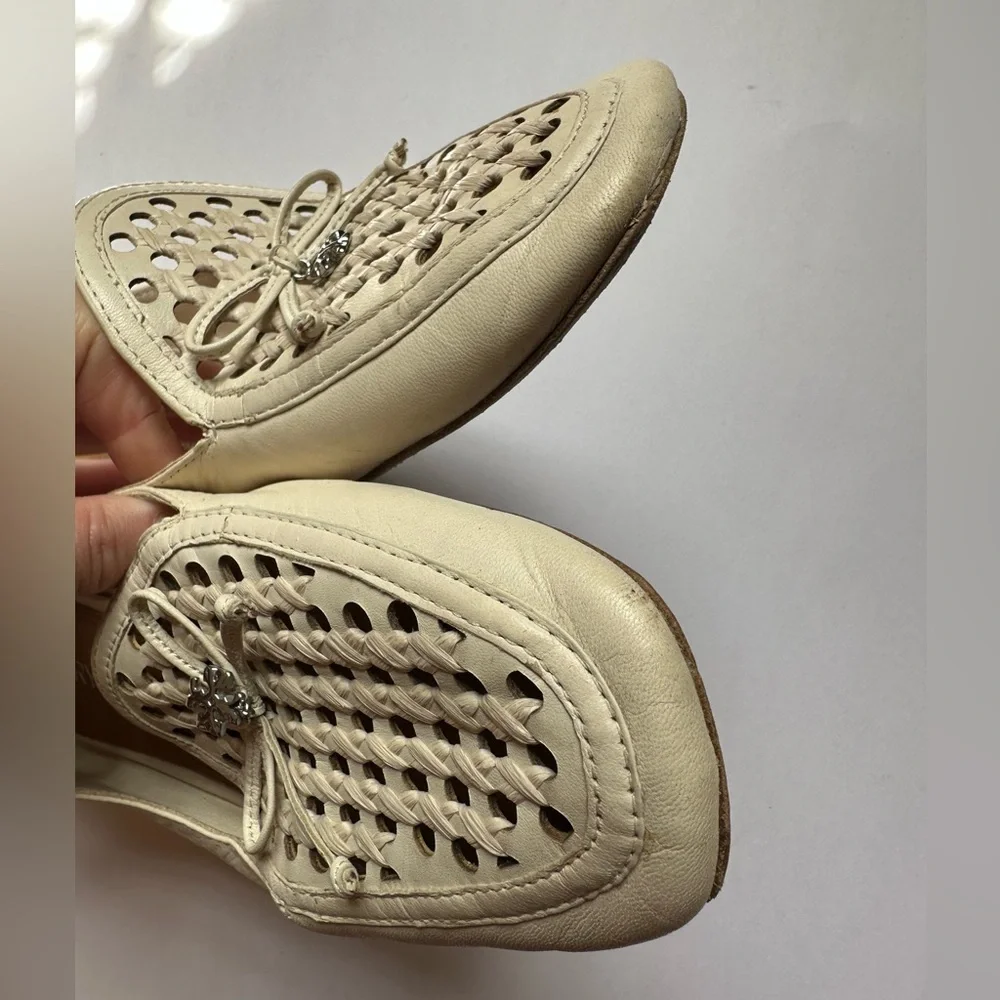 Tory Burch Convertible Tory Charm Loafer Woven Cream Spring Easter Beach Cruise